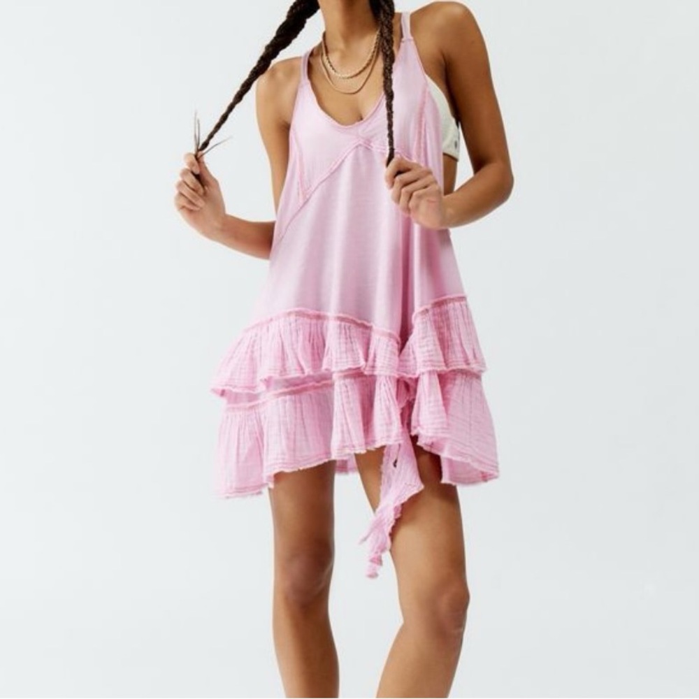 Out From Under Urban Outfitters Pink Driftless Racerback Festival Mini Dress SM